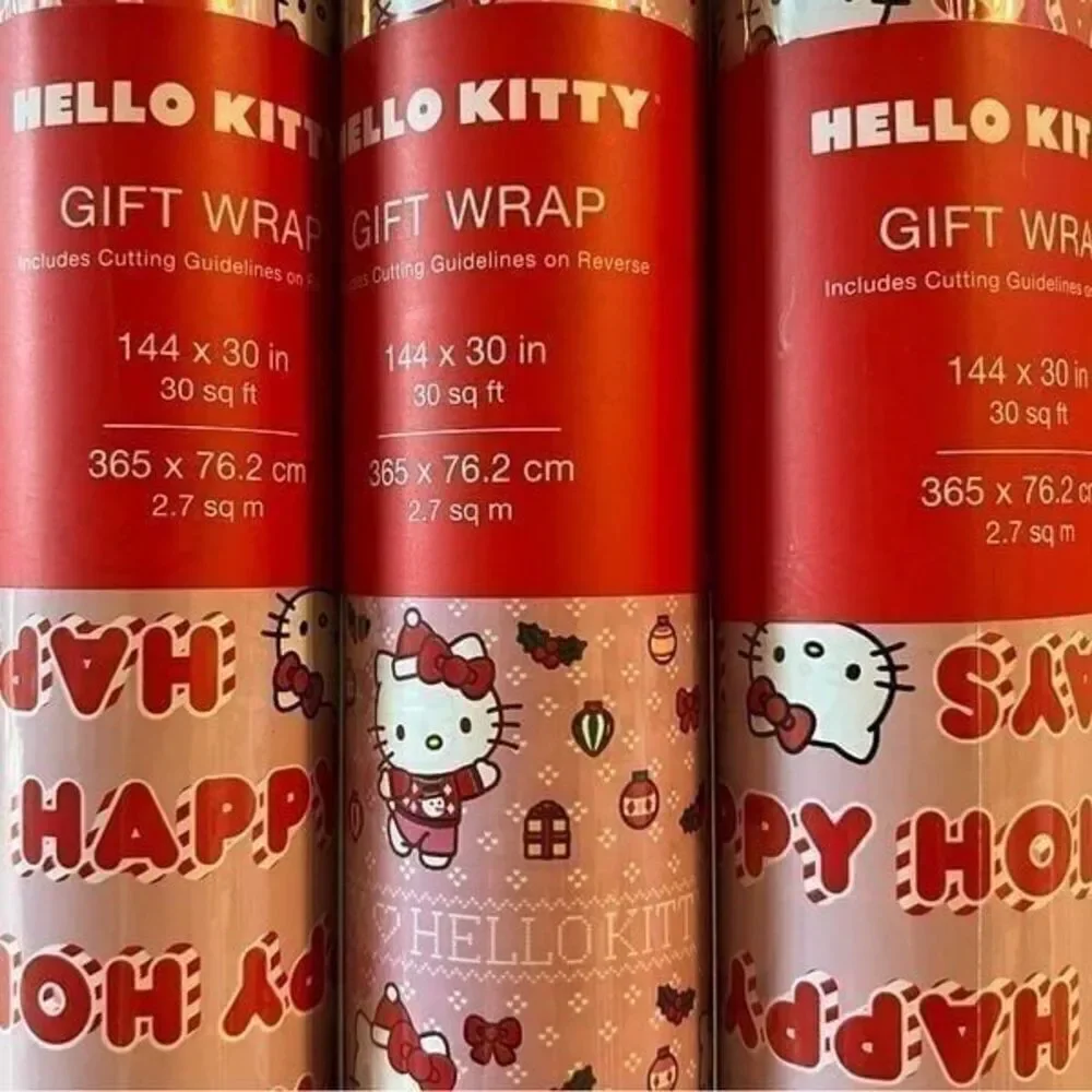 Hello‎ Kitty Happy Holiday's Pink Wrapping Paper Set
